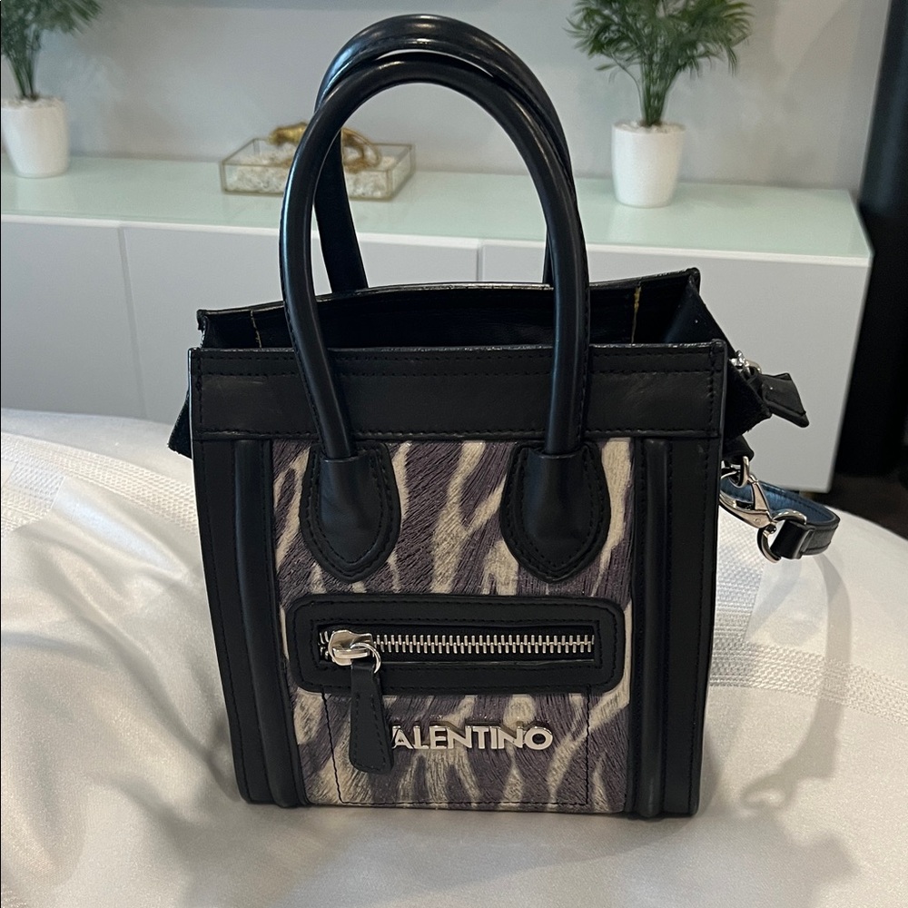 Valentino Zebra Print Mini Bag in Black and White